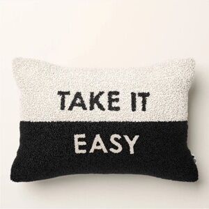 Kate Spade x Target Beaded Lumbar Throw Pillow Black/White Take it Easy NWT